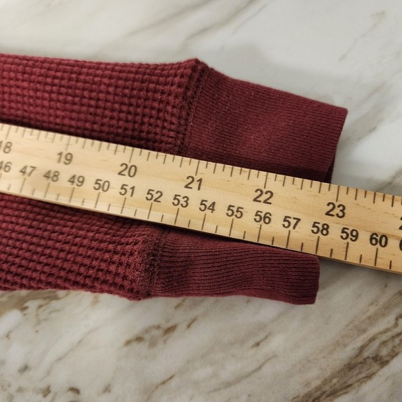 Polo Ralph Lauren Shirt Mens Small Burgundy Vintage Thermal Long Sleeve - Picture 16 of 16